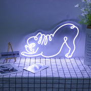 Downward Facing Frenchie Neon Sign