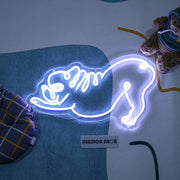 Downward Facing Frenchie Neon Sign