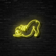 Downward Facing Frenchie Neon Sign