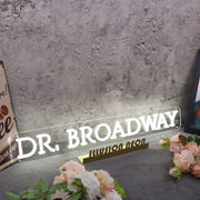 Dr Broadway White Neon Sign