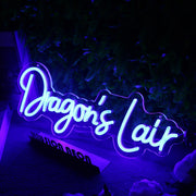 Dragon's Lair Blue Neon Sign