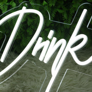 Drink With Us White Neon Sign