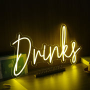 Drinks Yellow Neon Sign