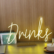 Drinks Yellow Neon Sign