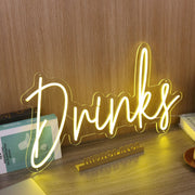 Drinks Yellow Neon Sign