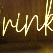 Drinks Yellow Neon Sign