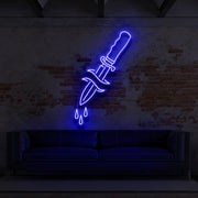 Dripping Dagger For Tattoo Studio Neon Sign