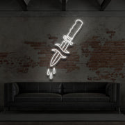 Dripping Dagger For Tattoo Studio Neon Sign