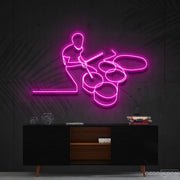 Drummer Line Art Neon Sign