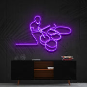 Drummer Line Art Neon Sign