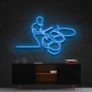 Drummer Line Art Neon Sign