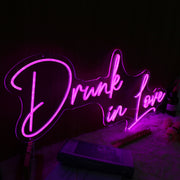 Drunk In Love Dark Purple Neon Sign