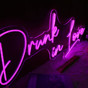 Drunk In Love Dark Purple Neon Sign