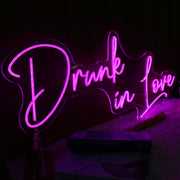 Drunk In Love Dark Purple Neon Sign