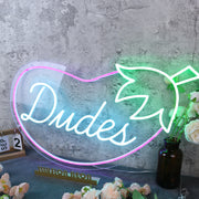 Dudes Eggplant Custom Neon sign