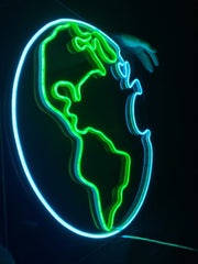 Earth Planet Neon Sign