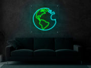 Earth Planet Neon Sign