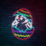 Easter Bunny Broken Egg Neon Sign