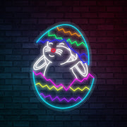 Easter Bunny Broken Egg Neon Sign