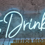 Eat Drink Laugh Blue Neon Sign