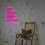 Eat Sleep Game Repeat LED Neon Sign