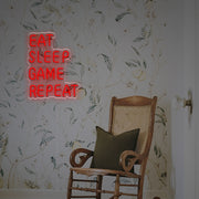 Eat Sleep Game Repeat LED Neon Sign