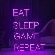 Eat Sleep Game Repeat Neon Sign