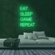 Eat Sleep Game Repeat Neon Sign