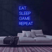 Eat Sleep Game Repeat Neon Sign