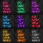 Eat Sleep Game Repeat Neon Sign