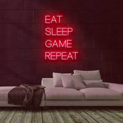 Eat Sleep Game Repeat Neon Sign