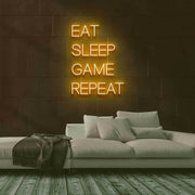 Eat Sleep Game Repeat Neon Sign