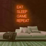 Eat Sleep Game Repeat Neon Sign