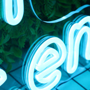 Eat Well Travel Often Blue Neon Sign