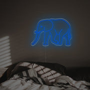 Elephant Outline LED Neon Sign