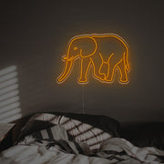 Elephant Outline LED Neon Sign