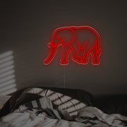 Elephant Outline LED Neon Sign