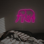 Elephant Outline LED Neon Sign