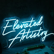 Elevated Artistry Blue Neon Sign