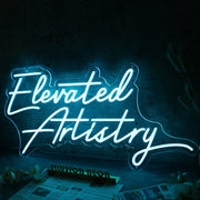 Elevated Artistry Blue Neon Sign