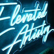 Elevated Artistry Blue Neon Sign