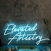 Elevated Artistry Blue Neon Sign