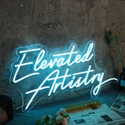 Elevated Artistry Blue Neon Sign