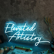 Elevated Artistry Blue Neon Sign