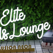 Elite Nails Lounge White Neon Sign