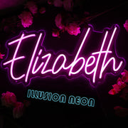 Elizabeth Purple Neon Sign