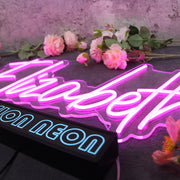 Elizabeth Purple Neon Sign