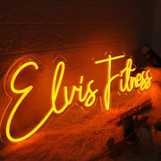 Elvis Fitness Orange Neon Sign