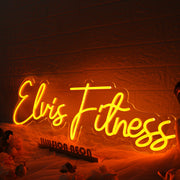 Elvis Fitness Orange Neon Sign