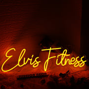 Elvis Fitness Orange Neon Sign